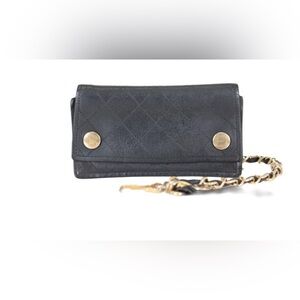 RARE Chanel Matelasse Pocket Chain Wallet in black
